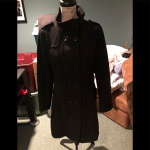 HM Black button-down peacoat, size 12